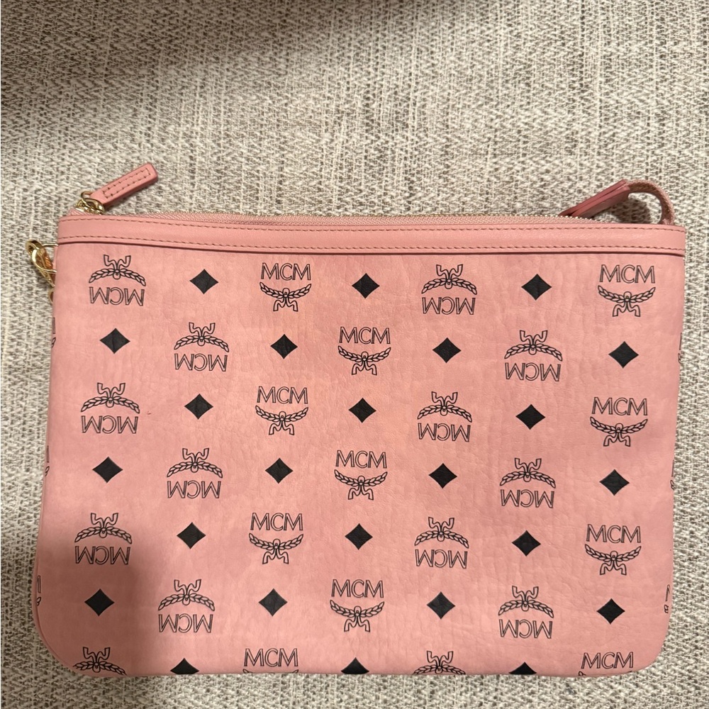 Never Worn MCM Pink Monogram Medium Shoulder Bag